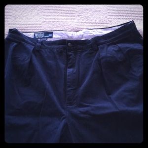 Ralph Lauren Polo Andrew Navy Pleated 36x32 Pants